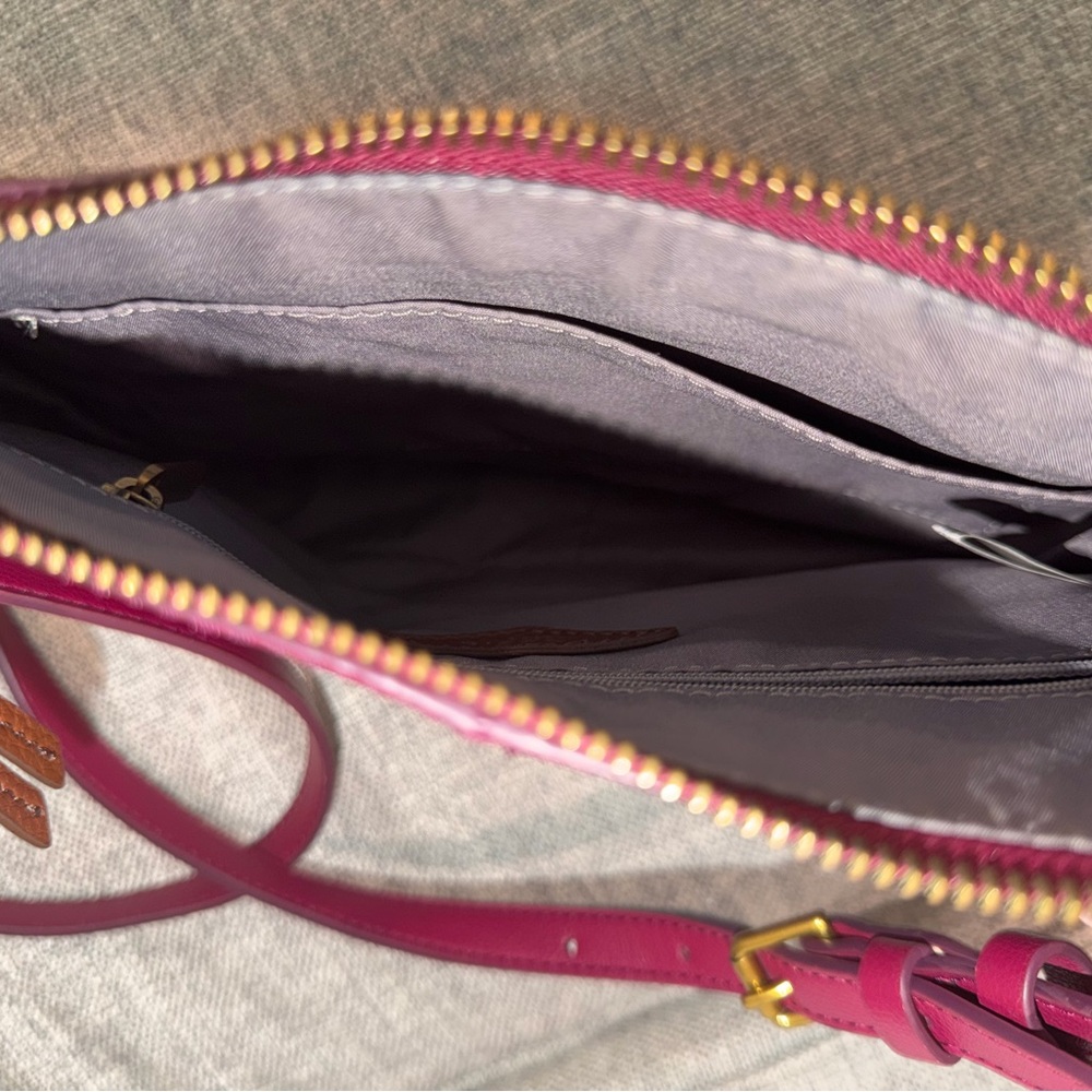 Fossil Farrah Pink Leather Crossbody Bag - Picture 8 of 10